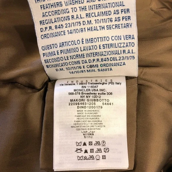 Authentic Moncler Makori Giubbotto Virgin Wool Down Jacket Designer 2 - US M 6-8 - Picture 14 of 16